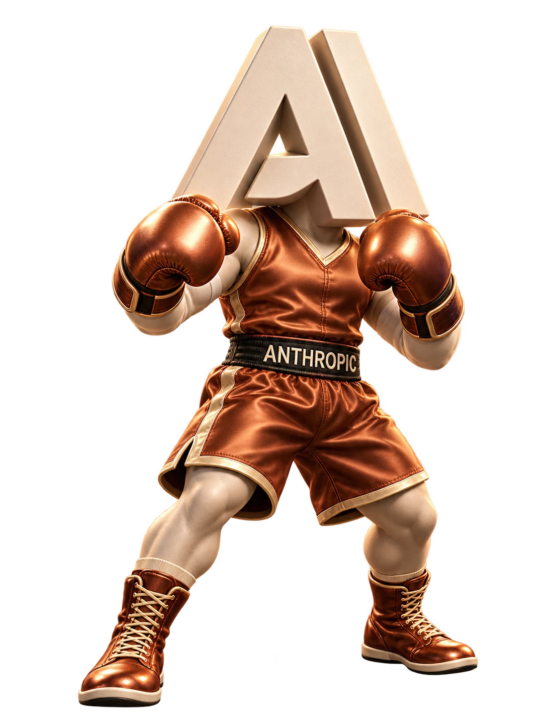 Boxing character inspired by Anthropic