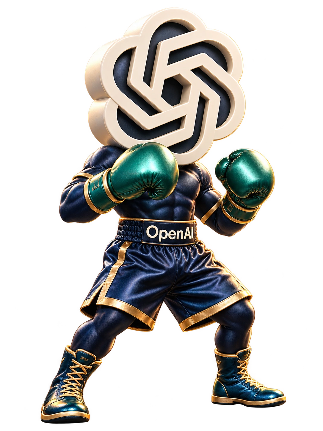 Boxing character inspired by OpenAI